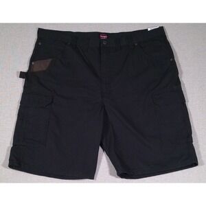New Wrangler‎ Workwear Carpenter Shorts Mens 44 Black Ripstop Canvas Cargo